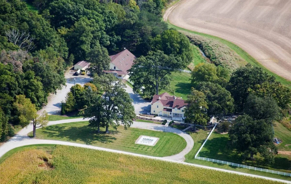 aerial view of hideaway country inn bed and breakfast in central ohio